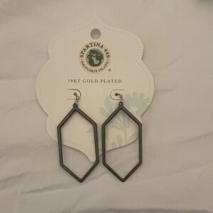 Spartina 449 Black Hexagon Earrings